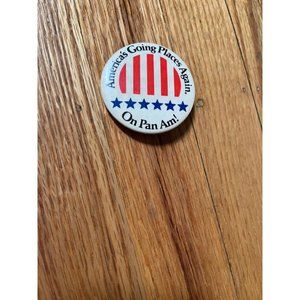 Vintage "America's Going Places Again on Pan-Am!" Button Badge Pin